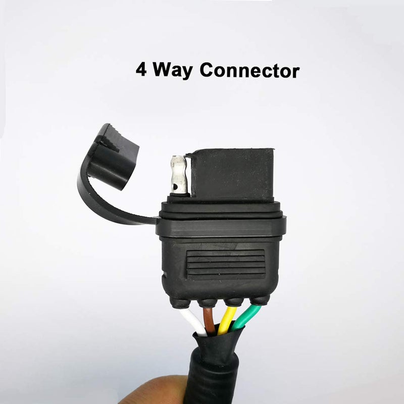 NEW SUNÂ® Trailer Plug Adapter, 7-Pin to 4-Pin with Waterproof Cap, 7 Way Round Plug Blade Connector Converts to 4 Way Flat Female Socket. Wiring Harness for Trailer/RV/Lights, Truck, SUV, Boat - Image 3